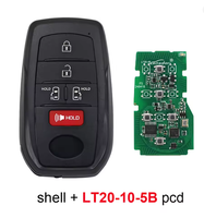 Llave Inteligente Universal Lonsdor LT20-10 con Carcasa, Chip 8A+4D para T-oyota Lexus Board 3041, Compatible con K518 Pro, K518ISE y KH100+