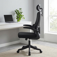 Chaise de bureau ergonomique moderne en maille pour la maison - Montage rapide, design extensible, accoudoirs relevables, appuie-tête réglable 2D
