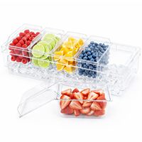 Yongli Contenants à condiments réfrigérés avec couvercles en plastique, portables, pour la maison et la cuisine, ensemble de service pour tacos, salades de fruits et collations pour fêtes