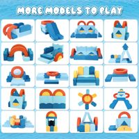 Meubles convertibles thème océan canapé modulaire bâtiment Fort 22 pièces modulaire bébé enfants jouer canapé-lit pour salle de jeux pour tout-petits