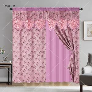 Venta al por mayor asequible estilo americano Floral Jacquard <span class=keywords><strong>Cortinas</strong></span> Blackout <span class=keywords><strong>Cortinas</strong></span> para sala de estar Rod Pocket <span class=keywords><strong>Cortinas</strong></span> con cenefas - Product Image 2