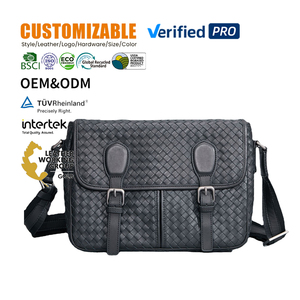 Maletín ejecutivo Oficina Laptop 13 pulgadas tejido cuero de vaca moda lujo hombres embrague tableta documento Knittinga - Product Image 1