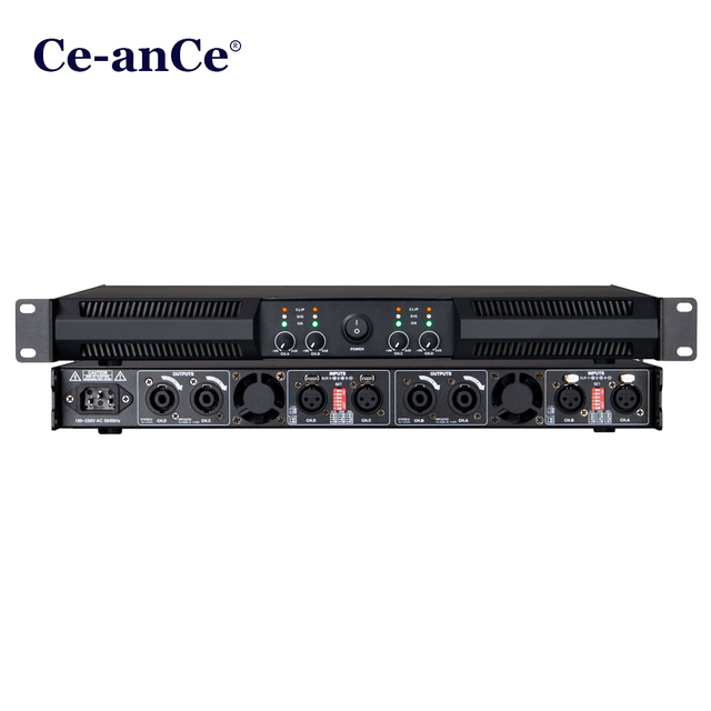 Power Amplifier, 4-Channel Professional Audio Amplifier, 450W High-Power Amp for Stage/Studio/Home Audio
