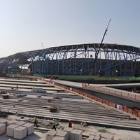 Estructura de Acero Prefabricada a Precio de Fábrica, Construcción de Estadios Escolares Personalizados, Sistema de Construcción Metálica de Alta Resistencia