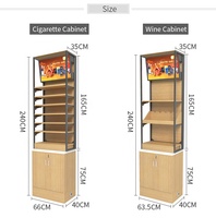 Anpassbares Holz-Lamellenwand-Displayregal Zigaretten-Ausstellungsschrank für Laden Bar Schrank Wohnmöbel