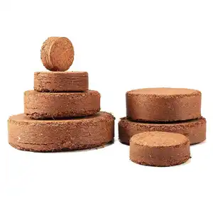 Terreno di impregnazione di cocco compresso da 50mm che espande il terreno organico in fibra di Pellet di cocco di cocco organico - Product Image 1