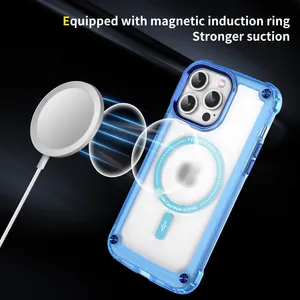 Wholesale Transparent Magnetic Shockproof PC Privacy Phone Case For IPhone 14 Pro Max Covers