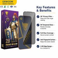 Protection d'écran en verre trempé OG ESD 28 degrés anti-espion, dureté 9H, anti-explosion pour iPhone Duo 15 Plus/16 17 18 Pro Max