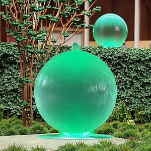 Decorazione del <span class=keywords><strong>giardino</strong></span> 20 pollici sfera acrilica fontana cascata sfera all'aperto sepolta acqua caratteristica con luce a LED <span class=keywords><strong>per</strong></span> cortile prato - Product Image 1