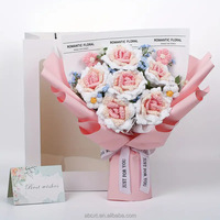 Bouquet de fleurs au crochet fait main en fil, fleurs artificielles éternelles, cadeau romantique pour petite amie, Saint-Valentin, anniversaire, vente en gros