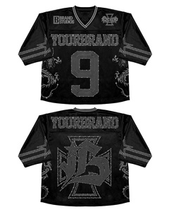 <span class=keywords><strong>T</strong></span>-shirt en jersey de polyester personnalisé Guangzhou Shangshang, impression sérigraphique, strass, coupe oversize, maillot de football en maille carrée - Product Image 3
