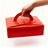Boîte à gâteau en carton personnalisée avec logo pour anniversaire, emballage pour cupcakes, pâtisserie, boulangerie, boîte à gâteau en papier avec poignée et fenêtre