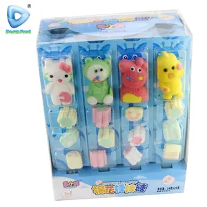 Novo produto cartoon animal forma marshmallow pirulito doces