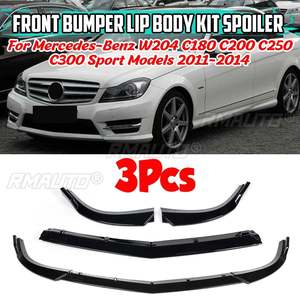 สำหรับ Mercedes Benz C CLASS W204 C180 C200 C220 C250 C300 ปี 2011-2014 ชุดแต่งสปอยเลอร์กันชนหน้ารถยนต์ ดิฟฟิวเซอร์ - Product Image 1