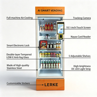 Distributeur automatique LERKE Market pour snacks, boissons et plats cuisinés rapides, avec lecteur de carte, à vendre