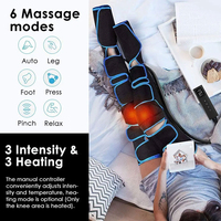 Pétrissage et caressage simulés Massage des cuisses du mollet du pied Masseur de jambes à compression d'air avec produits de relaxation des pieds et des jambes chauffants
