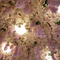 Vente en gros de fleurs artificielles suspendues en bougainvillier pour la décoration de plafond de mariage et de restaurant