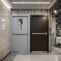 Porte double en métal résistant au feu conforme à la norme EN