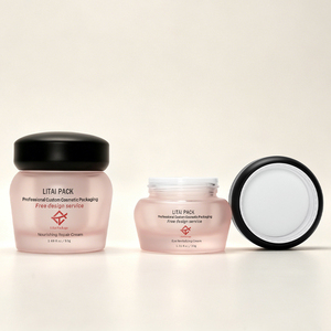 Luxury Frosted Clear Pink Glass Skincare Packaging 30 50 40 100 120 Ml Cosmetics Containers Glass Lotion Bottle With Golden Pump