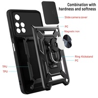 Coque arrière de protection de fenêtre poussoir d'objectif de caméra pour Tecno Spark 8C porte-anneau en métal étui de téléphone portable pour Infinix Hot 20 30