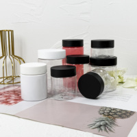 Bocaux en plastique PET transparent de 8 oz avec couvercles noirs, contenants étanches pour cosmétiques et aliments