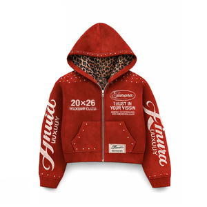 Sudadera con Capucha Personalizada 100% Algodón, Oversize, con Cierre Completo, Detalle de Pedrería, Lavado Ácido, Calidad Premium, Estilo Urbano, Tacto Suave, para Hombre - Product Image 2