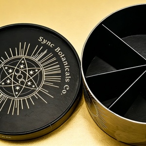 Black <b>Large</b> Round Tube Luxurious Packaging Degradable Materials Eco-friendly Sleeve Tube with Cardboard Dividers Inside - Product Image 2