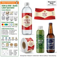 Etiquetas UV Termosensibles Brillantes con Diseño de Logotipo de Marca de Bebidas Ecológicas Anti-Falsificación Holográficas Personalizadas