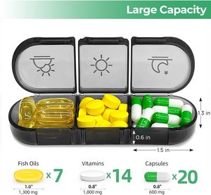 Organisateur de pilules hebdomadaire extra large, 4 fois par jour, boîte à pilules portable, boîte de rangement pour médicaments 7 jours - Product Image 2