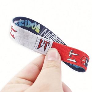 สายรัดข้อมือผ้าโพลีเอสเตอร์พิมพ์ลายสีสันสดใสแบบกำหนดเอง เป็นมิตรกับสิ่งแวดล้อม สำหรับงานเทศกาล พร้อมเทคนิคการพิมพ์แบบซับลิเมชั่น - Product Image 4