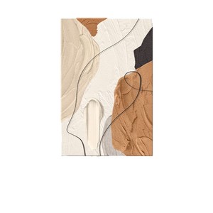 Arte abstracto en lienzo al óleo para pared, rectangular, enmarcado, de aleación de aluminio blanco, para decoración de fondo de sofá en sala de estar - Product Image 5