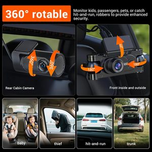 Caméra embarquée 4 canaux Wifi 360 °   Caméra de tableau de bord avant et arrière pour voitures, résolution 4K, vision nocturne, écran 3 pouces, caméra DVR pour voiture - Product Image 6