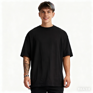 เสื้อยืดแขนสั้นผู้ชายสไตล์วินเทจ ผ้าคอตตอน 100% น้ำหนัก 230 กรัม แบบย้อมสีสโตนวอชและแอซิดวอช  งานถัก  โลโก้พิมพ์นูน 3 มิติ  รับผลิตตามแบบ OEM  สำหรับทั้งชายและหญิง - Product Image 2