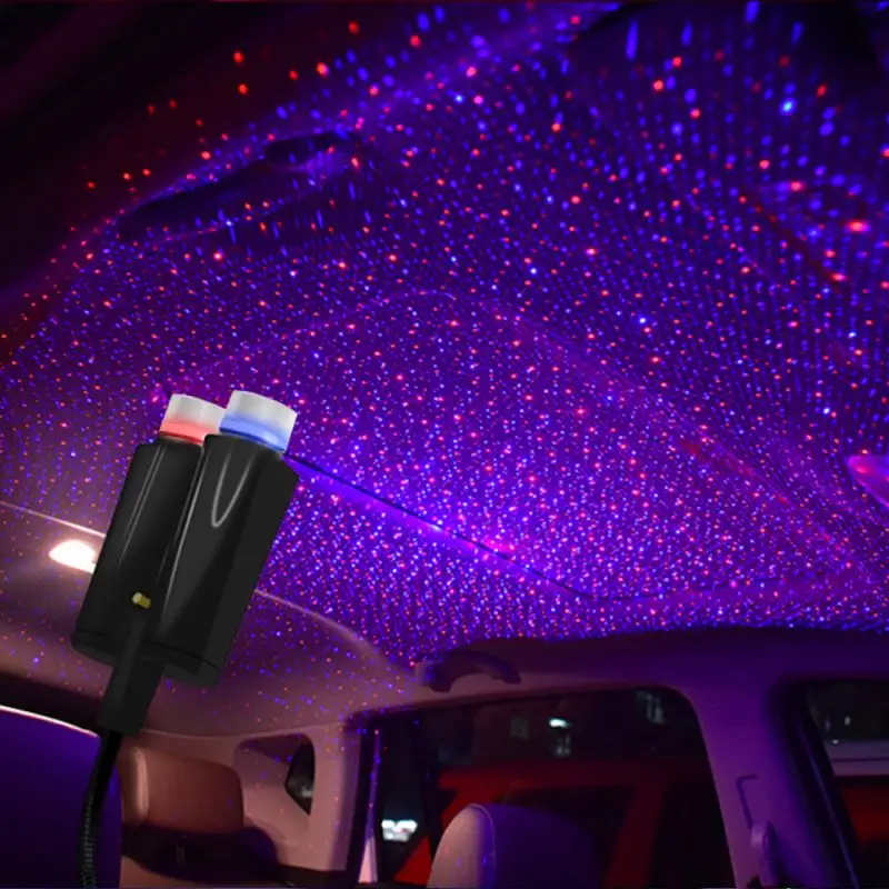 Proyector Usb de cielo y coche con Control de voz, lámpara ambiental Interior, luz nocturna, luz Led de techo
