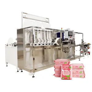 Semi Automatic 6 Lanes Wet Wipes Packaging Equipment Baby Wet Tissue Production Line Wipes Manufacturing Making Machine