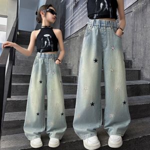 Venta al por Mayor de 26 Diseños de Jeans para <span class=keywords><strong>Niñas</strong></span> de Primavera y Otoño, <span class=keywords><strong>Pantalones</strong></span> Rectos Holgados para <span class=keywords><strong>Niñas</strong></span> de 2 a 10 Años, <span class=keywords><strong>Pantalones</strong></span> Casuales de Mezclilla de Pierna Ancha para <span class=keywords><strong>Niñas</strong></span> - Product Image 4