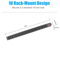 Prise d'extension PDU 12 bits d'Amérique du Sud Brésil normes métal Power Protection Rack PDU Socket Distributeur