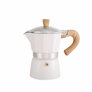 Bestseller di Fabbrica: Caffettiera Moka in Alluminio Stile Italiano con Manico Effetto Legno, Design Minimalista Casual, Stile Europeo per Caffè Filtro - Product Image 3