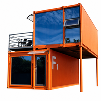 Maisonnette Modulaire Moderne Élégante ADU, Maison Conteneur Préfabriquée, Espace de Vie à Deux Étages, Suite Studio Portable pour Jardin, Atelier Hôtelier