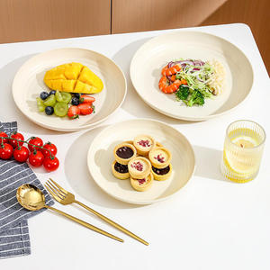 Piring Makan Plastik PP Ramah Lingkungan Anti Pecah dari Pabrik Grosir, Diameter 23 cm, Aman untuk Microwave, Cocok untuk Hidangan Pembuka dan Hidangan Penutup - Product Image 1