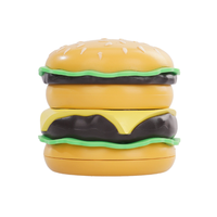 Broyeur en forme de hamburger à double couche biodégradable pour accessoires de fumer aux herbes