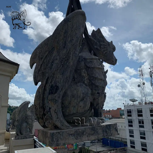 Blve ประติมากรรมหินธรรมชาติแกะสลักด้วยมือขนาดใหญ่สำหรับกลางแจ้งรูปปั้นมังกรหินอ่อนโบราณสไตล์ตะวันตก - Product Image 3