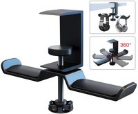Support de casque rotatif double en métal MG HT-02 2022 avec pince de bureau et organisateur de câbles, compatible charge jusqu'à 5 kg