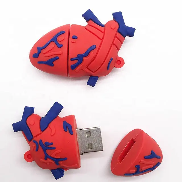 Unidad Usb con forma de corazón 3D, regalos médicos, diseño personalizado, 2,0, 3,0