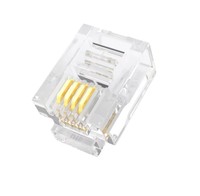 Plaqué or 6P6C Ethernet câble montage téléphone RJ11 6 broches connecteur étanche assemblé DIN Rj11 boîtier PC pour l'alimentation