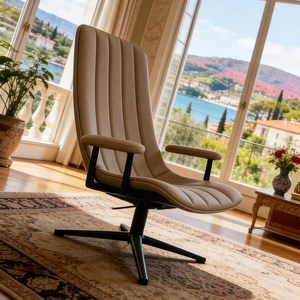 Silla de Oficina Ergonómica de Respaldo Alto, Altura Ajustable, Acolchada, Giratoria, Asiento de Trabajo, Tela Cómoda, <span class=keywords><strong>Sillones</strong></span> para Dormitorio - Product Image 6