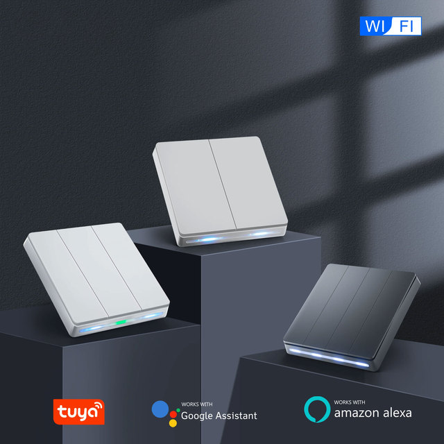 Tuya ZigBee Smart Wall Switch WiFi Smart Button Light Switch 1/2/3/4 Gang No Capacitor Needed Works with Alexa Google
