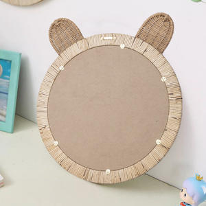<span class=keywords><strong>Miroir</strong></span> mural en rotin tressé Art Déco pour chambre d'<span class=keywords><strong>enfant</strong></span>, décoration de la maison, <span class=keywords><strong>miroir</strong></span> de maquillage artisanal écologique - Product Image 2