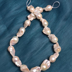 Dây chuỗi ngọc trai nước ngọt tự nhiên Baroque óng ánh cao cấp 13-14mm, hình đuôi cá, hạt rời, dùng làm đồ trang sức tự chế - Product Image 1