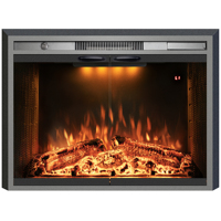 Chimenea Eléctrica Luxstar de 30 Pulgadas con Puerta de Vidrio y Malla Protectora, Calentadores Eléctricos con Sonidos de Chispas